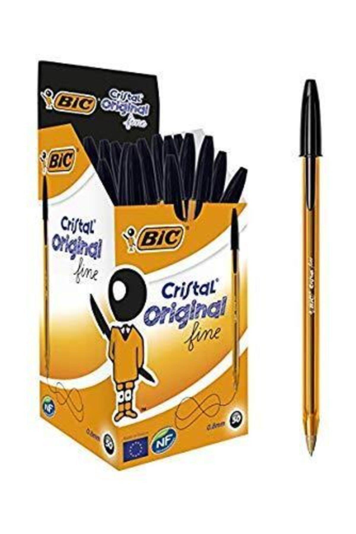 Bic Siyah Tükenmez Kalem Cristal 1 MM Siyah Medium (50 Li Paket)