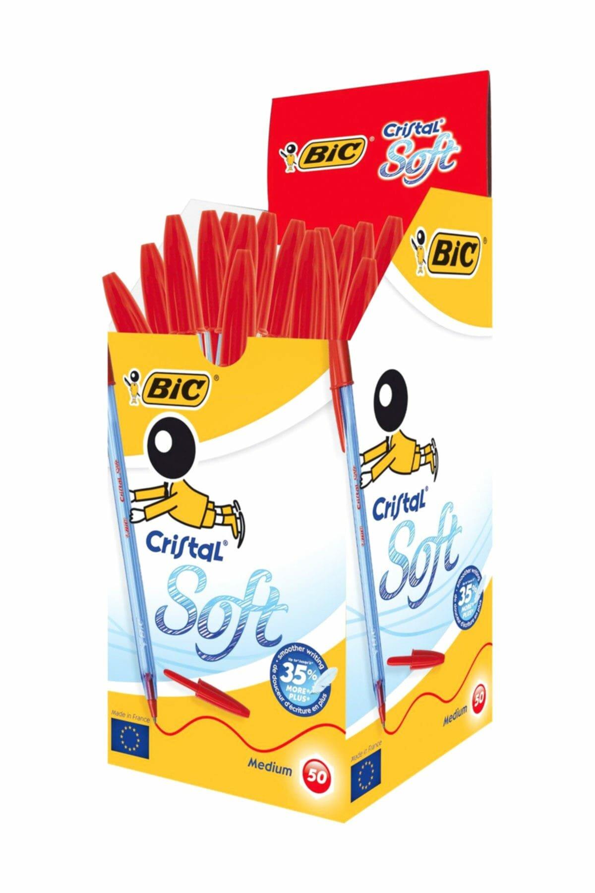 Bic Tükenmez Kalem Cristal Soft 1.0 MM Bilye Uç Kırmızı ( 50 Li Kutu ) 918520