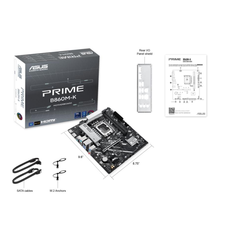Asus Prıme B860M-K-Intel B860 Soket 1851 DDR5 8800+(OC)MHz mATX Gaming (Oyuncu) Anakart