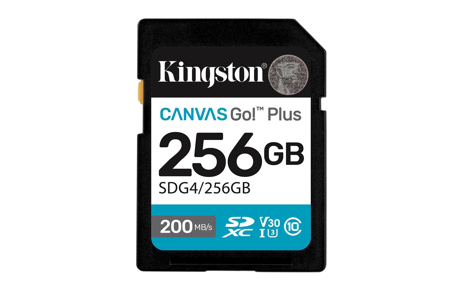 Kingston SDG4-256GB 256GB SDXC Canvas Go Plus Gen4 200MB-s C10 UHS-I U3 V30 Hafıza Kartı