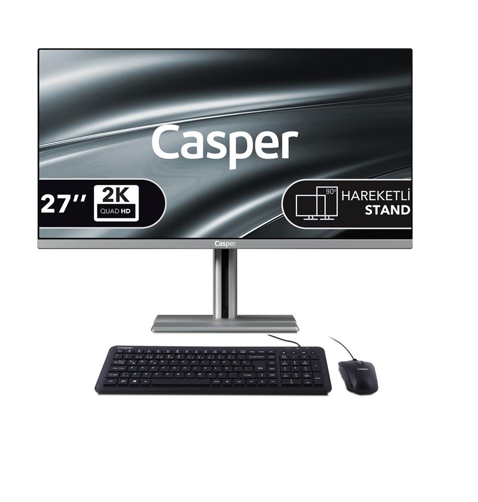 Casper Nirvana A97.255H-DQ00X-V-G Gri Ultra 7 255H Ai 32GB 1TB NVME 27" Pivot FreeDOS All In One
