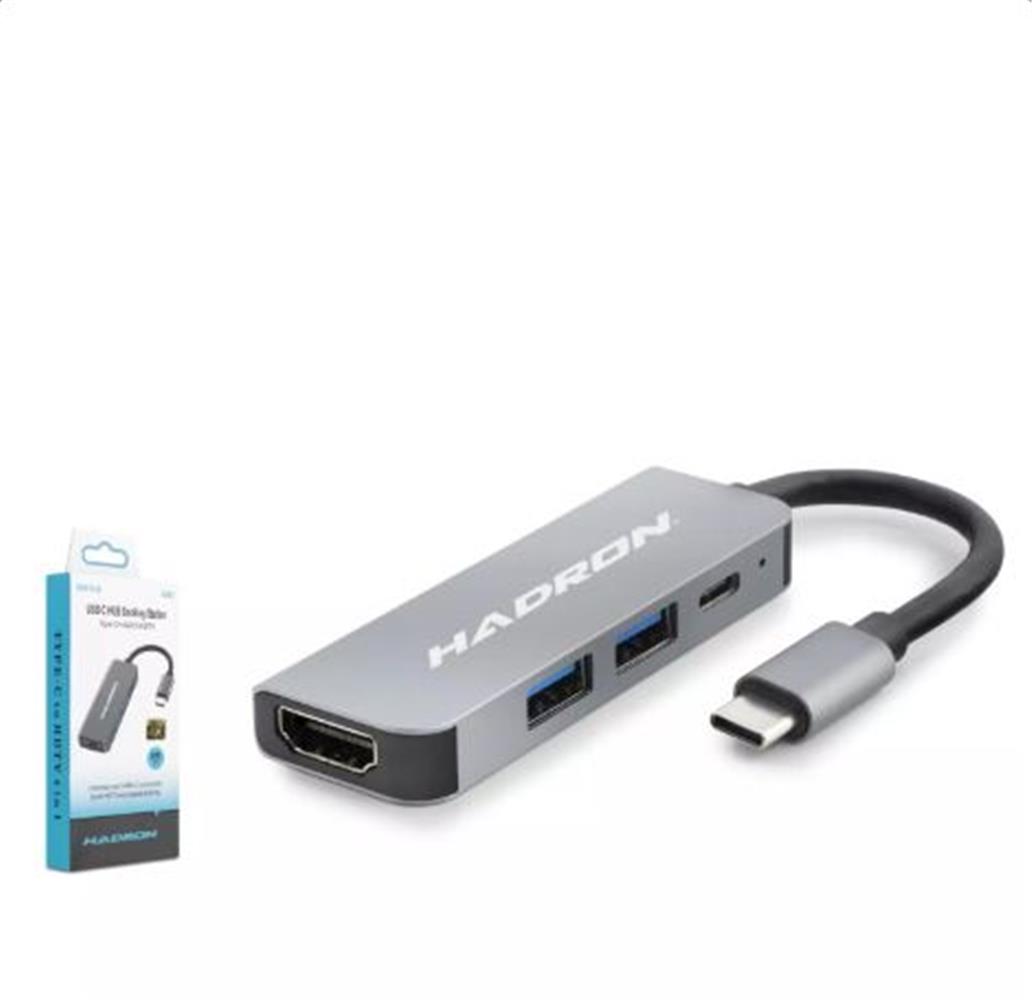 Hadron Hdx7840 Type-C To Hub Hdtv Hdmi 4K 30Hz + Type-C + 2-Usb3.0 4In1 Gri