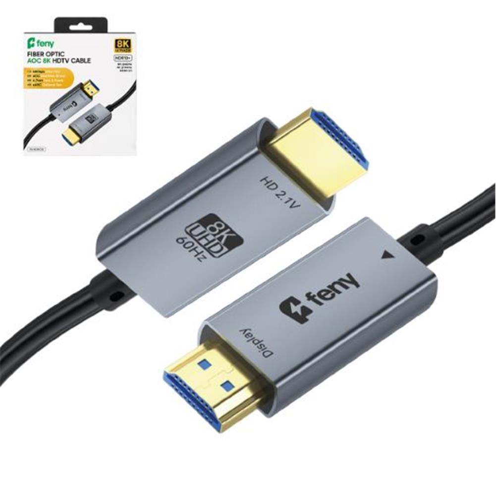 Feny FN-OPHD8K30 Fiber Optic V2.1 HDMI to HDMI Ultra HD 8k@60hz 4k@144hz 48gbps HDR10+ 30m Kablo