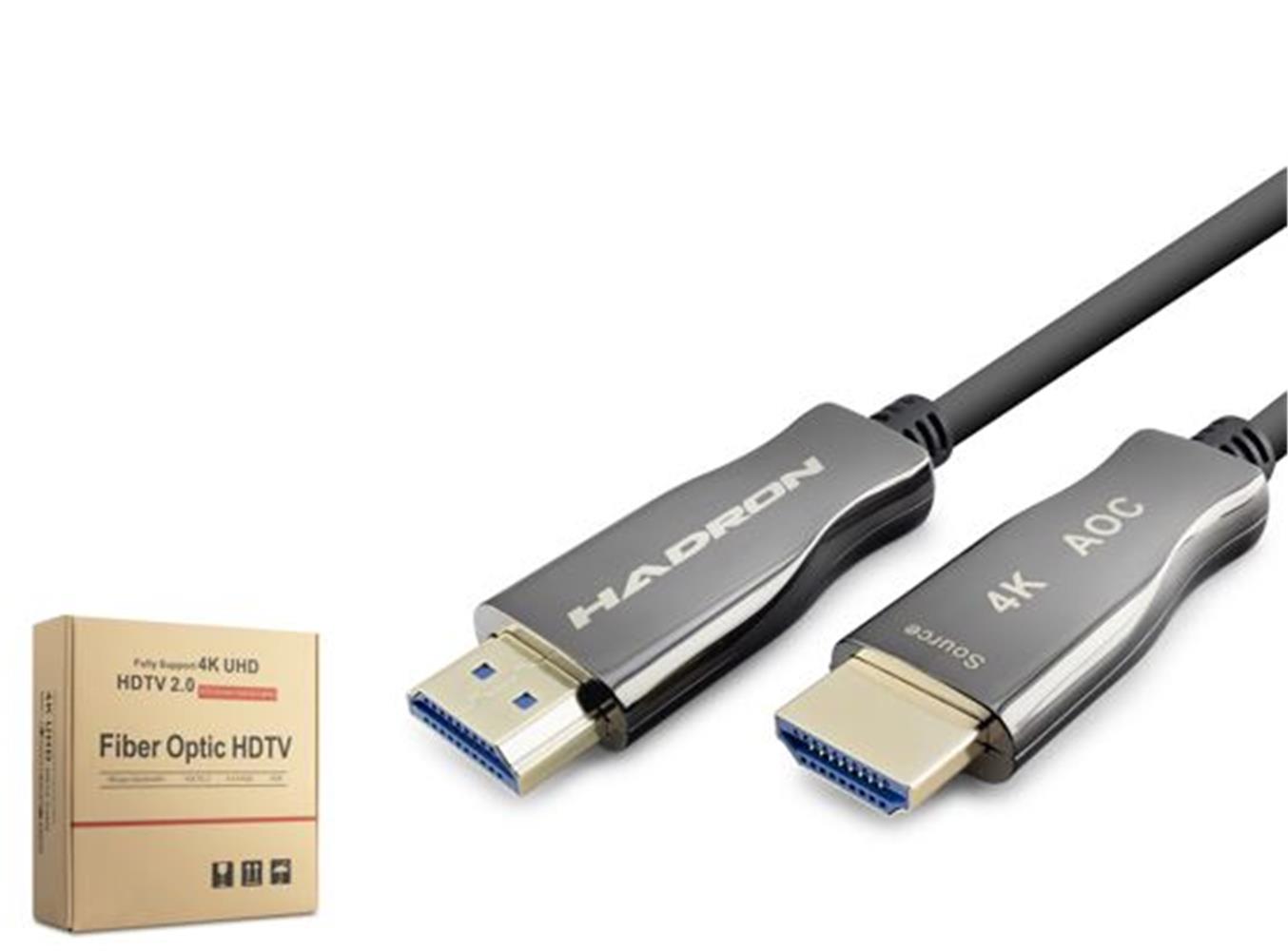 Hadron Hdx2060 Fiber Hdmi Kablo 4K 60Hz 60M Siyah