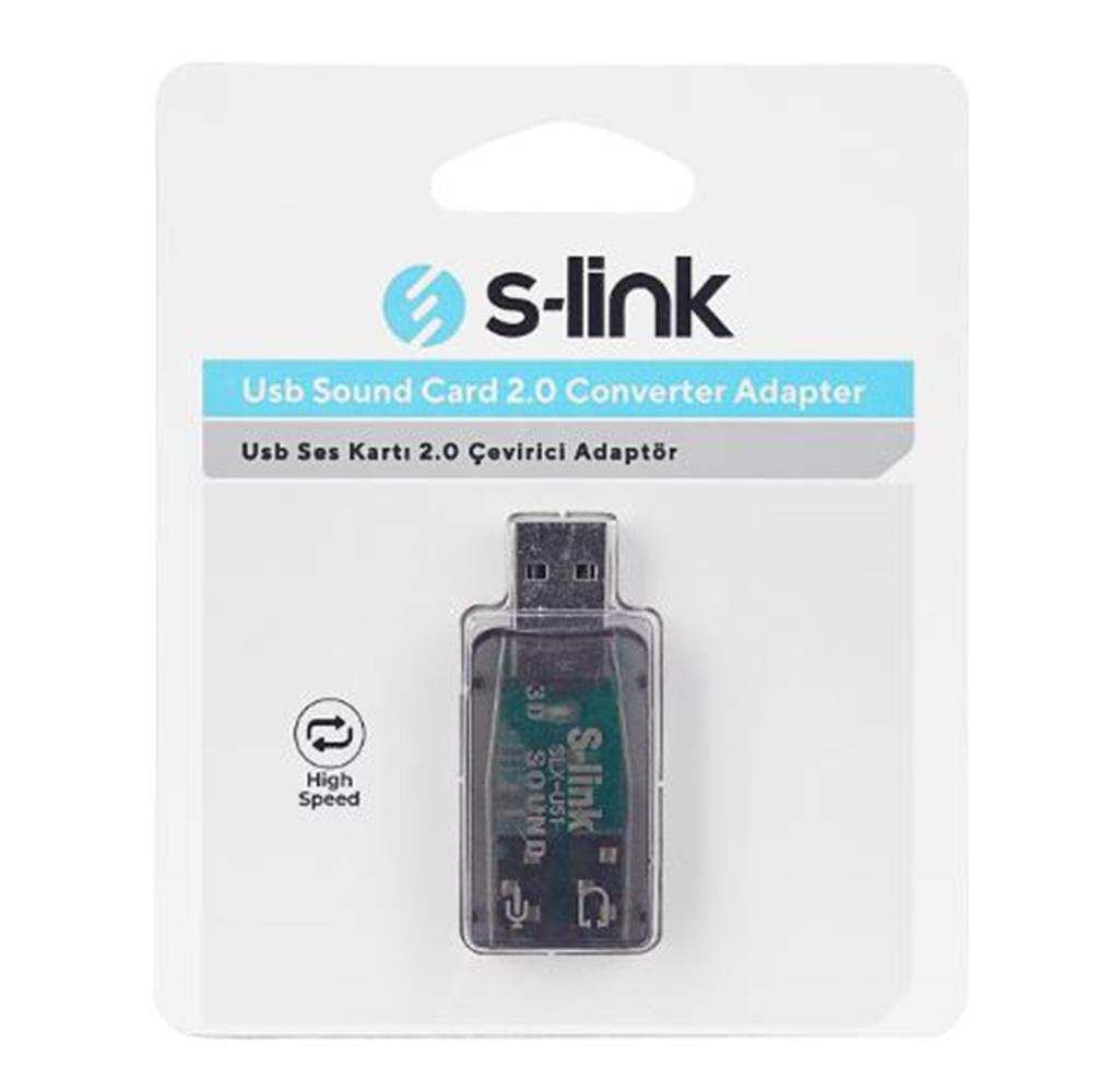 S-link SLX-U51 Usb Ses Kartı 2.0 Çevirici Adaptör