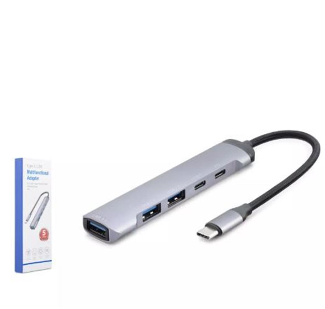 Hadron Hdx7041 Type-C Hub 5-Usb Gri