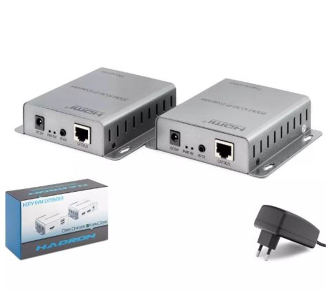 HADRON HDX1343 HDMI KVM IP Extender 200 m - Gümüş