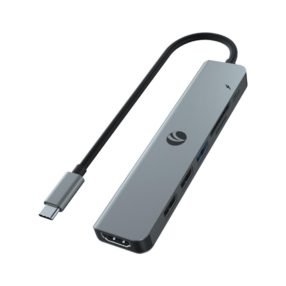 Vcom CUE18 Type-C To Hdmi(4K@30Hz)+Usb3.0+Usb-A2.0+SD2.0+TF2.0+Pd 3.0 100W Çoklayıcı