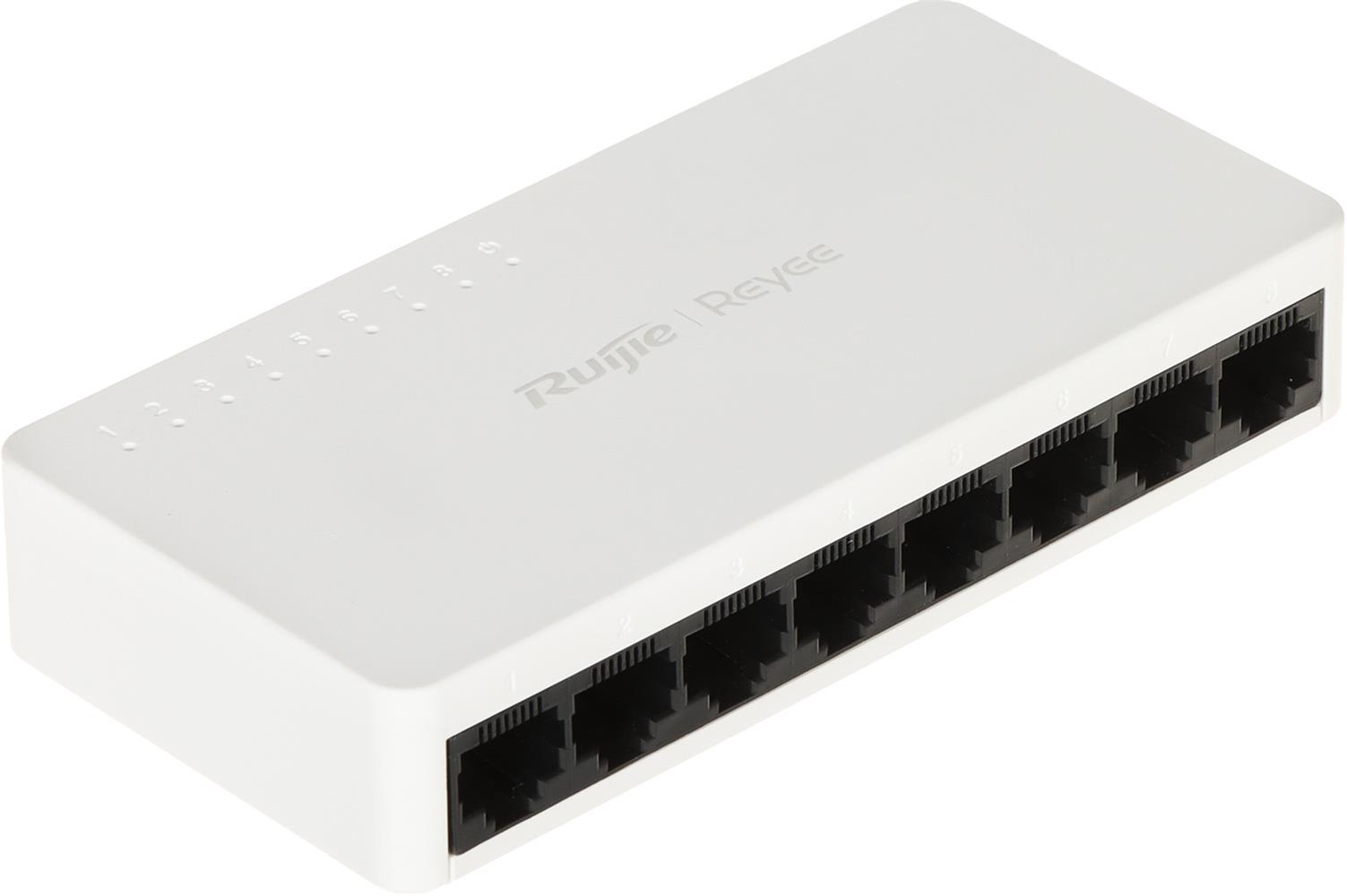 Ruijie Reyee RG-ES08F 8 Portlu, 10-100 Fast Ethernet Tak Çalıştır Switch Plastik Kasa