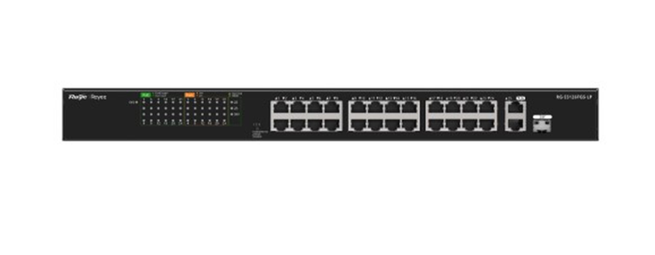 Ruijie-Reyee RG-ES126S-P 26 Port 10-100 Mbps 1 Port Uplink + 1 Port 10-100-1000 Mbps Poe 370W Switch