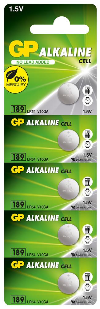 GP GP189-C5 LR54 AG10-LR1130 Alkalin Düğme Pil 5'li Paket