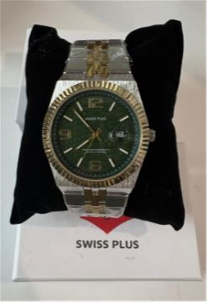 Swiss Plus Man Watch Premium Seri Model-3 ST3450AGS Green-Gold(Kol Saati)