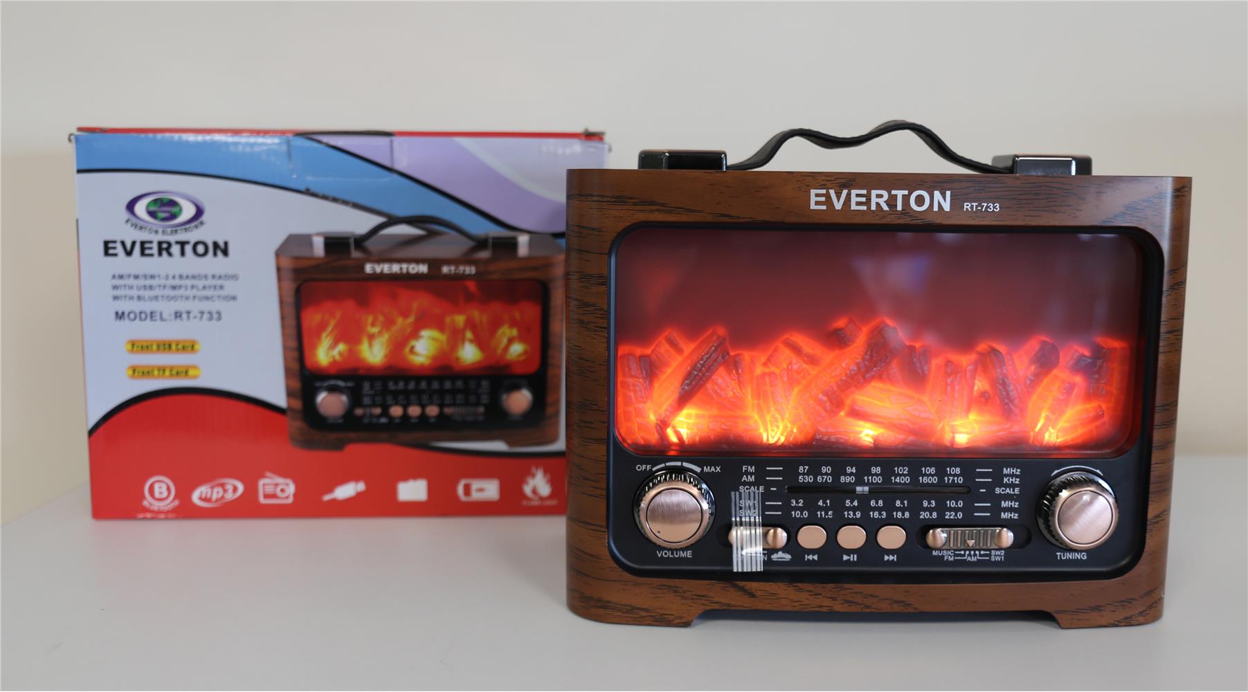 Everton Rt-733 Bluetooth Fm-Usb-Tf-Aux  Şarjlı Nostaljik Radyo