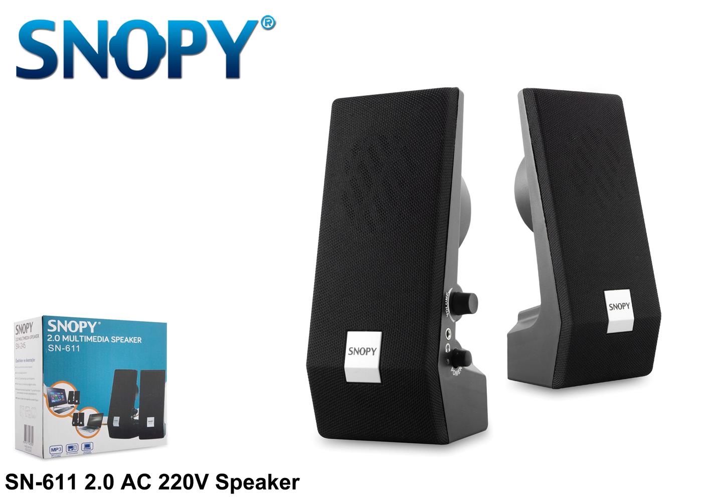 Snopy SN-611 2.0 3w-2 Speaker ( USB, 3.5mm Jack) AC 220V