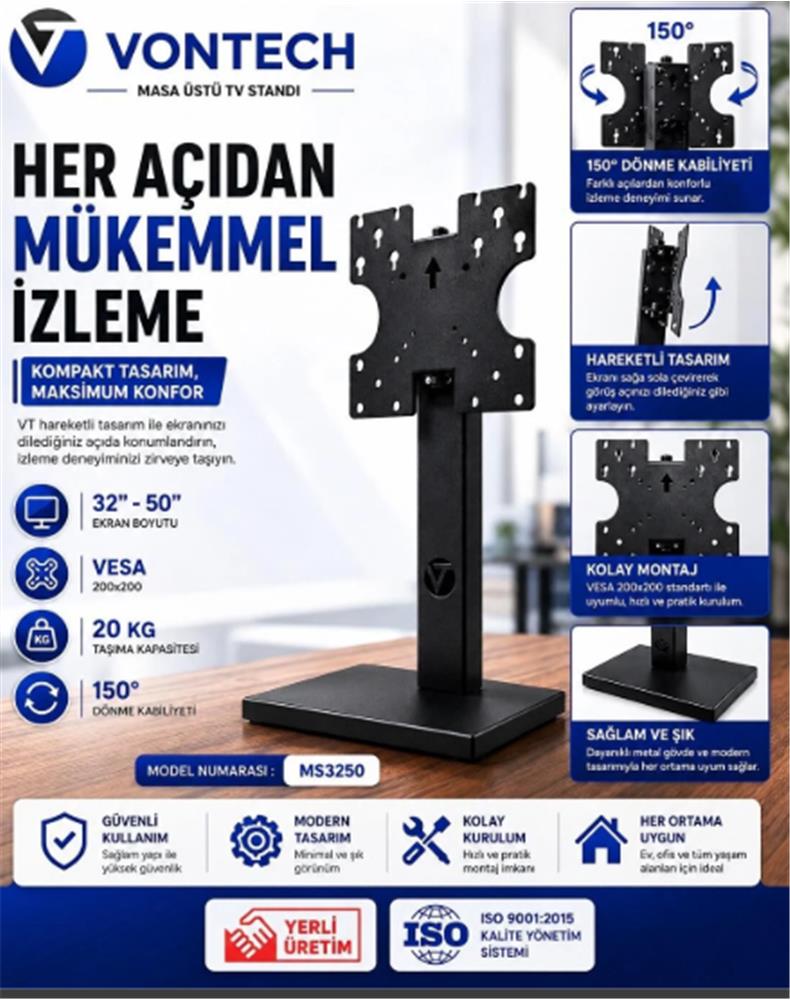 Vontech MS3250 32-50 Hareketli Masa üstü TV Standı