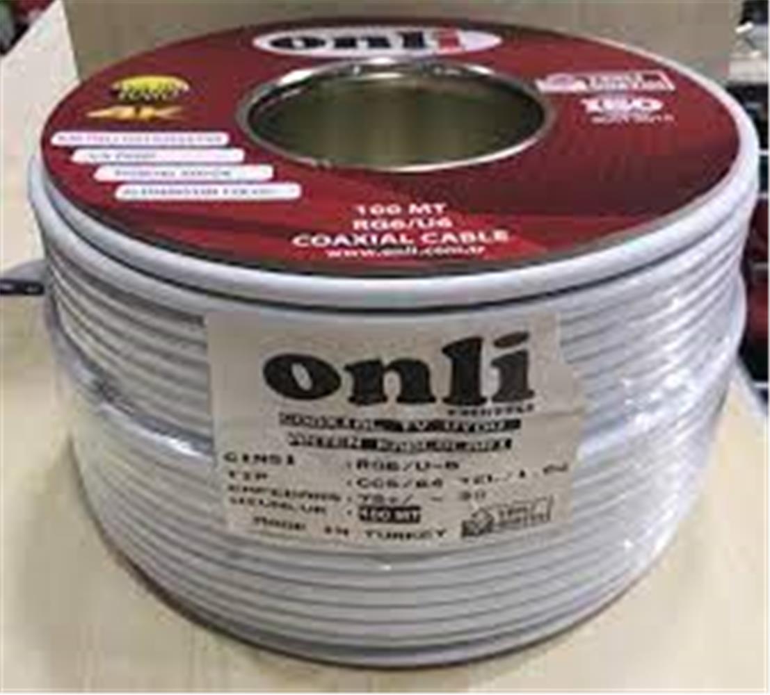 Onli ON-6403 RG6-U6 64 Tel 1,02 CCS-AL 100 metre Anten Uydu Kablosu