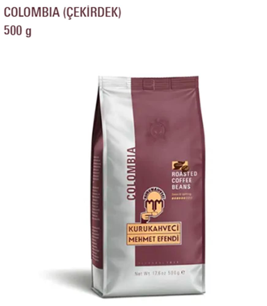 Mehmet Efendi 500gr Colombıan Çekirdek Roasted Çekirdek Kahve (WT 17,6 Oz)