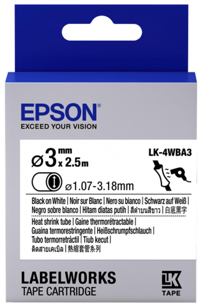 Epson LK-4YBA3 Sarı Üzeri Siyah Makaron (1,07-3,18 mm çap) 2,5Metre