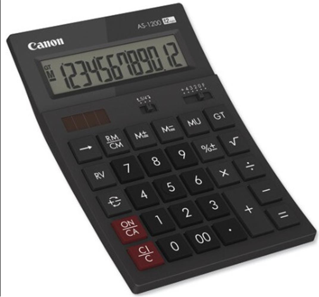 Canon AS-1200 HB 12 Hane Siyah Masa Üstü Hesap Makinesi