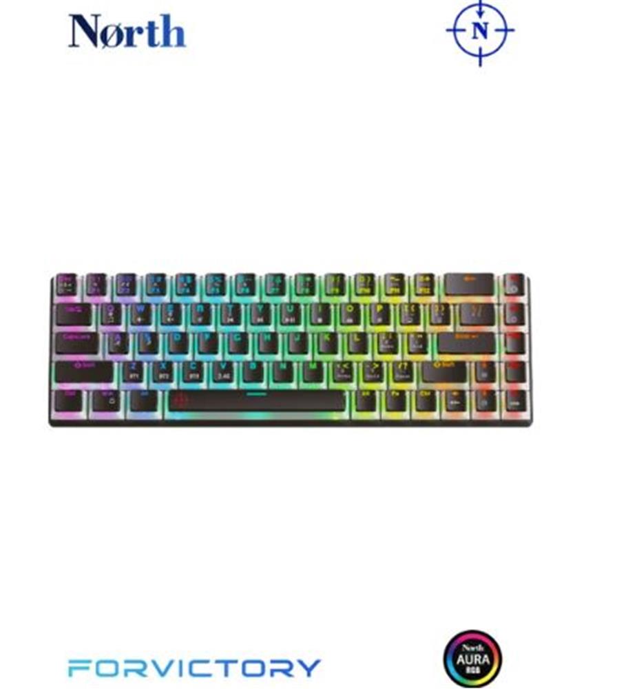 North Odin Pro WL68 LightCore Kablosuz Bluetooth RGB Red Switch Türkçe Siyah Mekanik Gaming Klavye