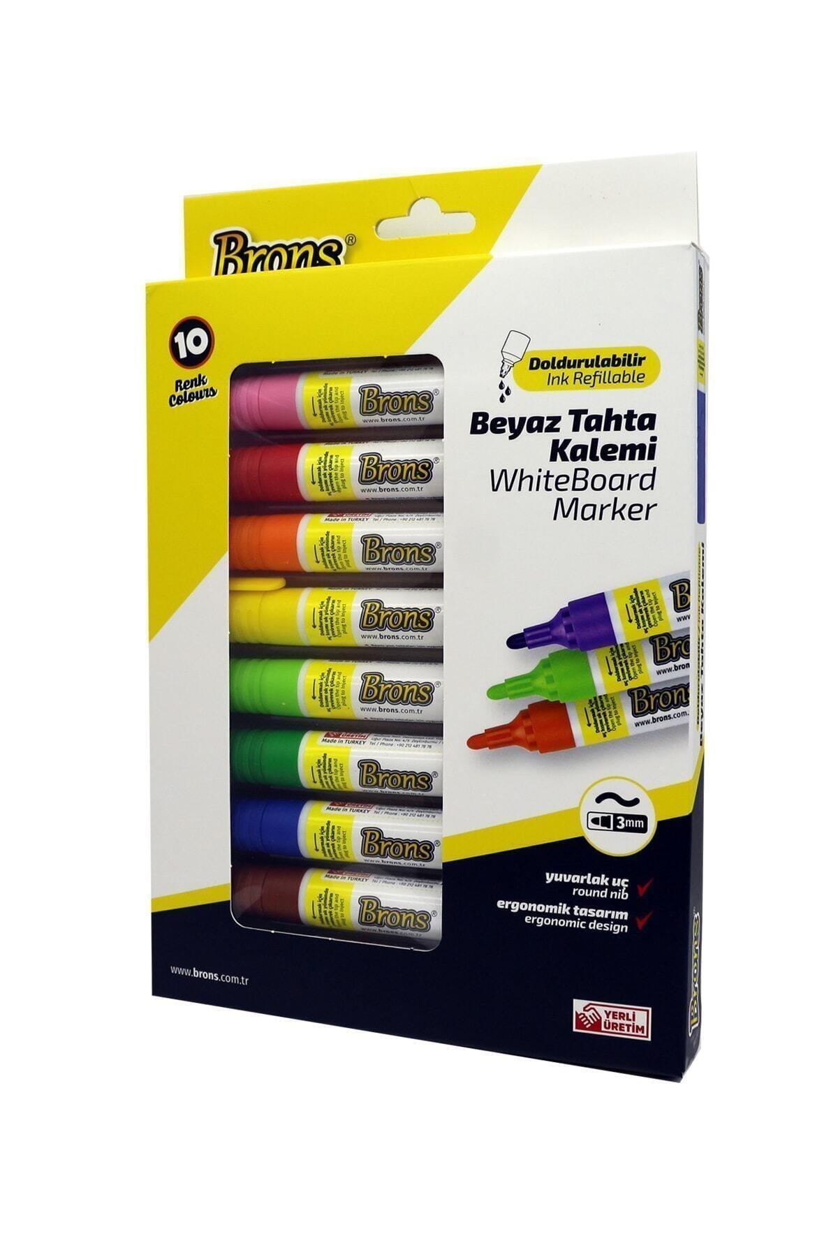 Brons Board Marker Kalem Doldurulabilir 10 Lu Set BR-9511