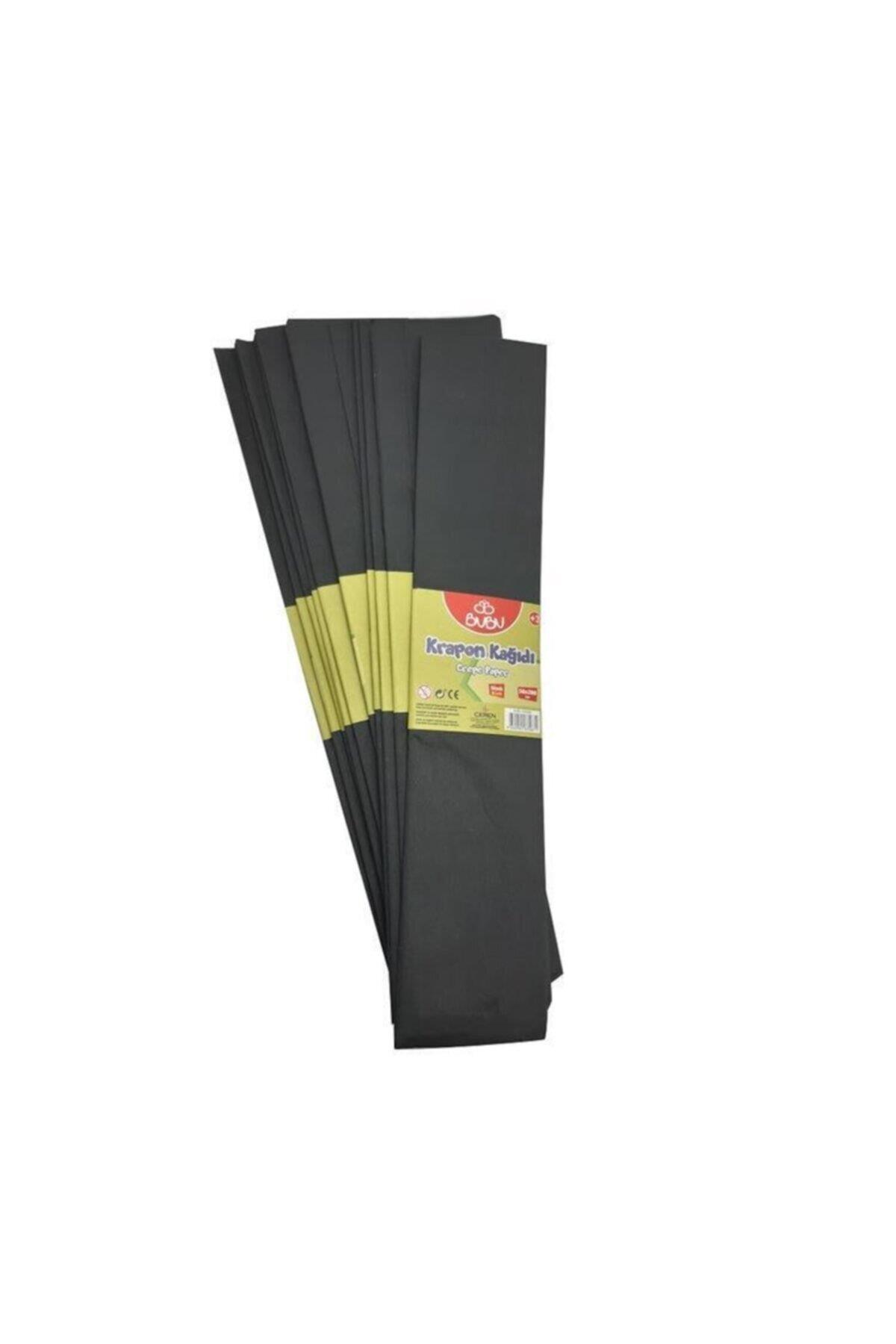 Bu-bu Krapon Kağıdı Siyah Krepon Kağıdı (10 Lu Paket)