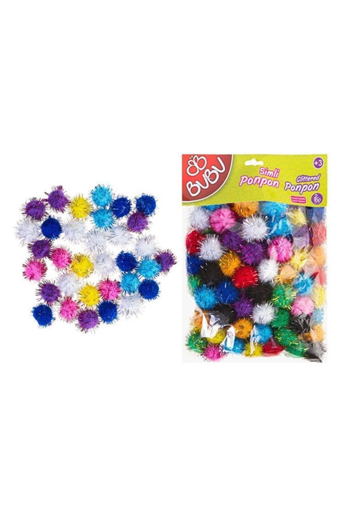 Bu-Bu Ponpon Simli 2 Cm 100 Lü Karma