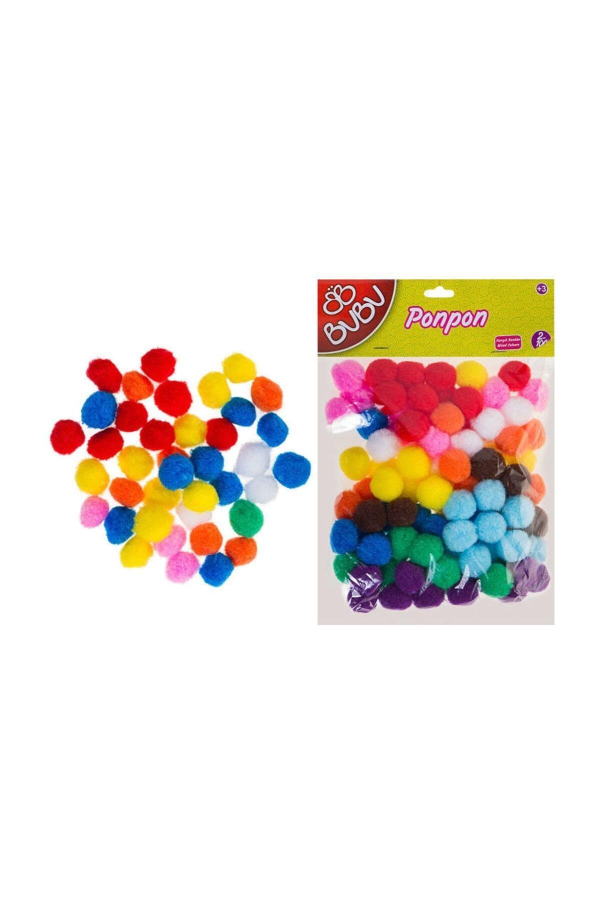 Bubu Ponpon 2cm 100 Lü Karışık Renk