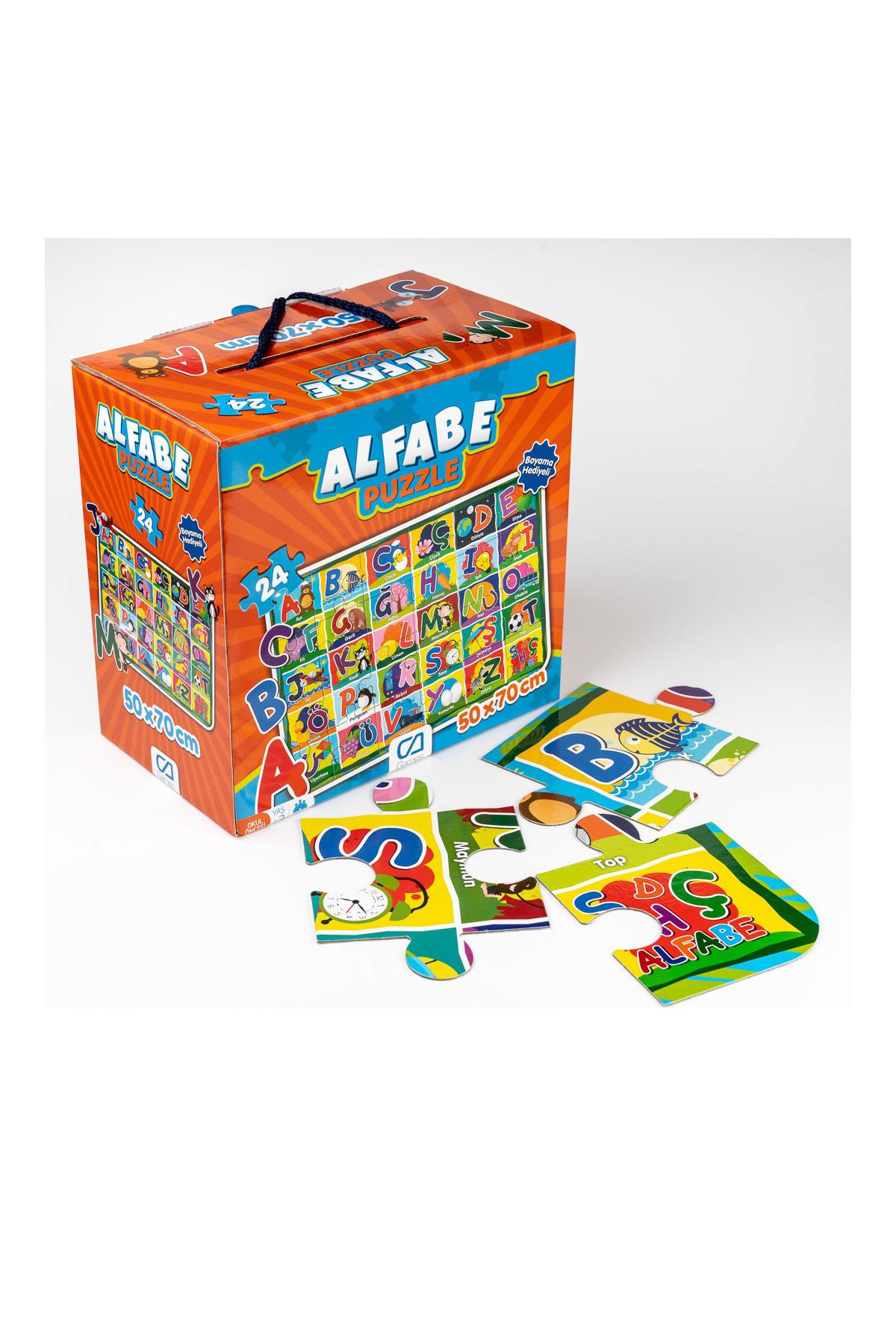 Ca Games 24 Parça Alfabe Eğitici Maxi Boy Puzzle - 70X50 Cm