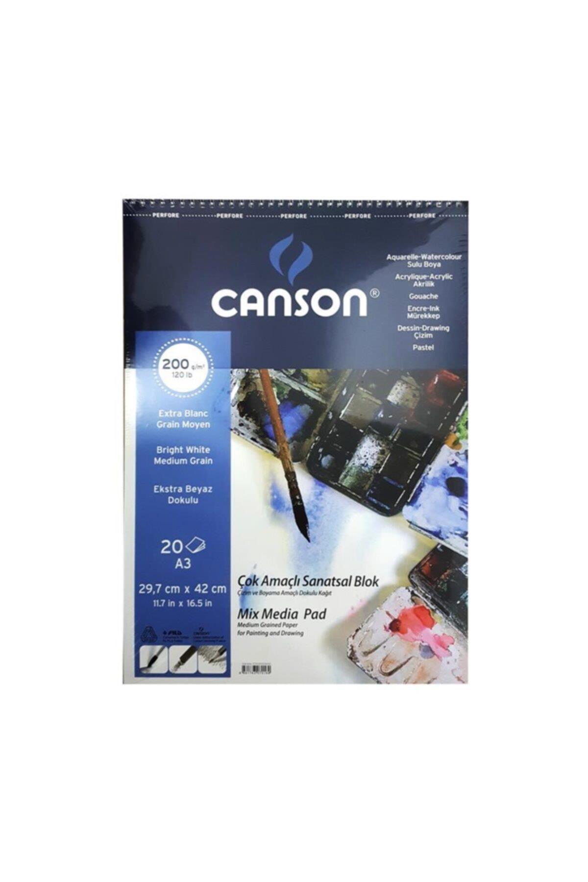 Canson Fınface Çok Amaçlı Resim Blokları 200Gr A3 20Yp Üstten Spiralli