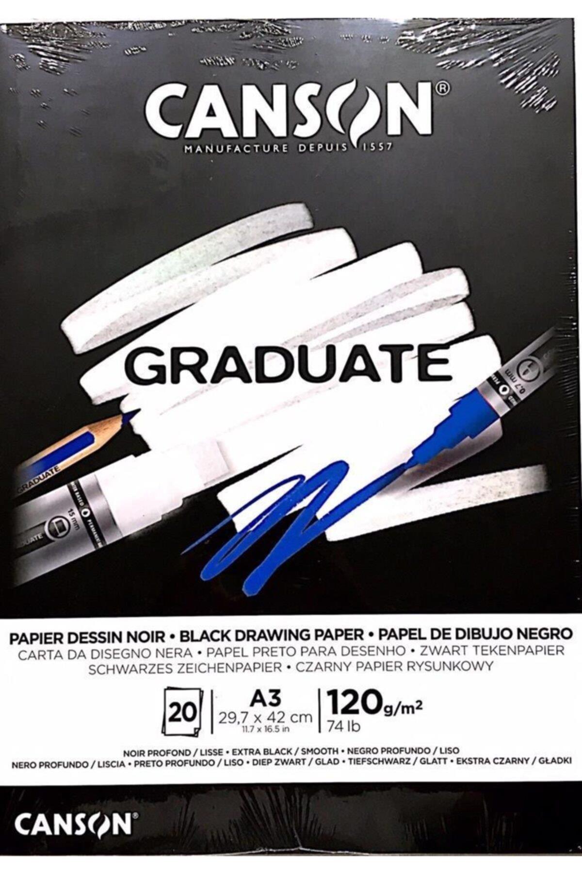 Canson Çizim Bloğu Graduate Cangrad Siyah 20 SY A3 120 GR