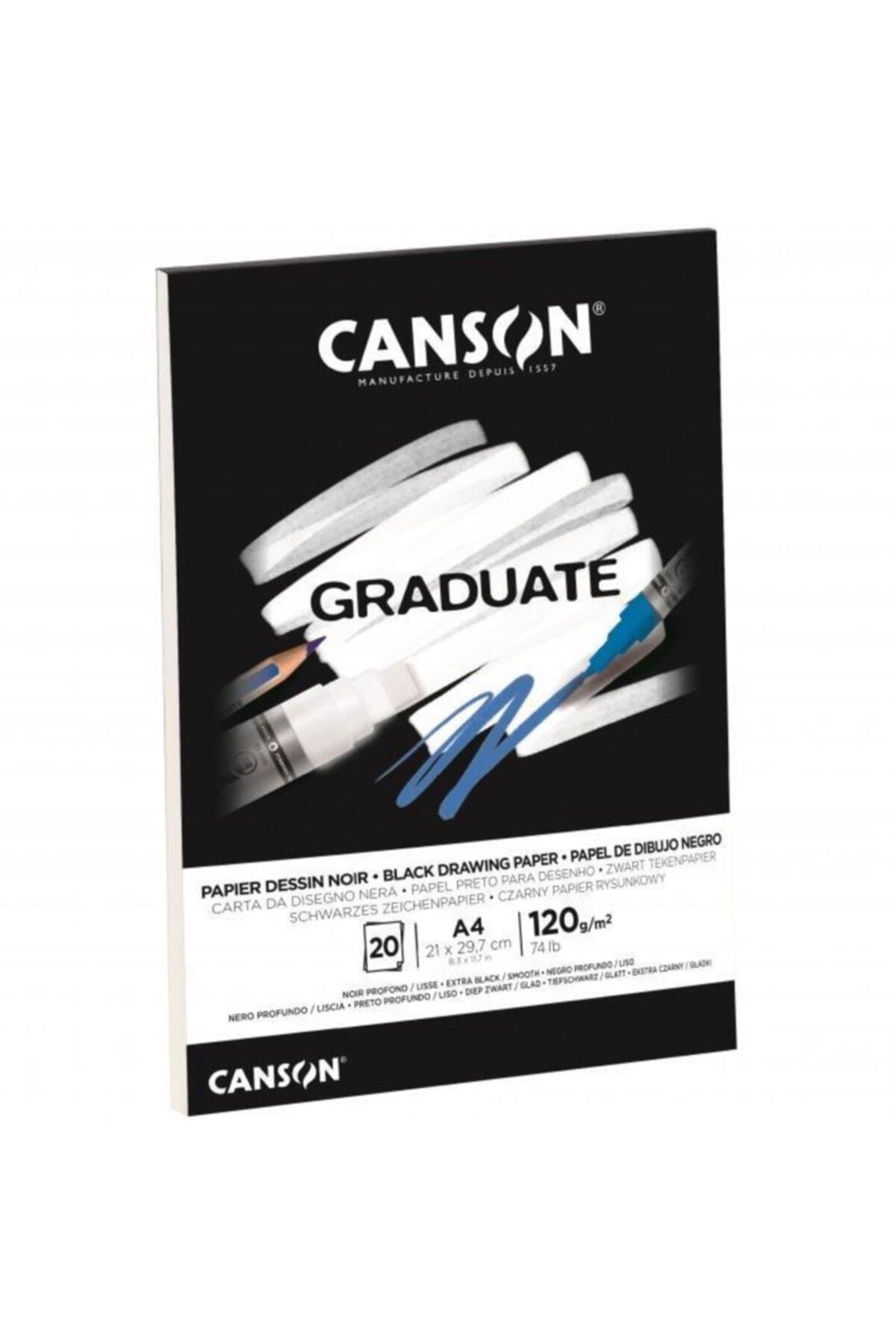 Canson Çizim Bloğu Graduate Cangrad Siyah 20 SY A4 120 GR