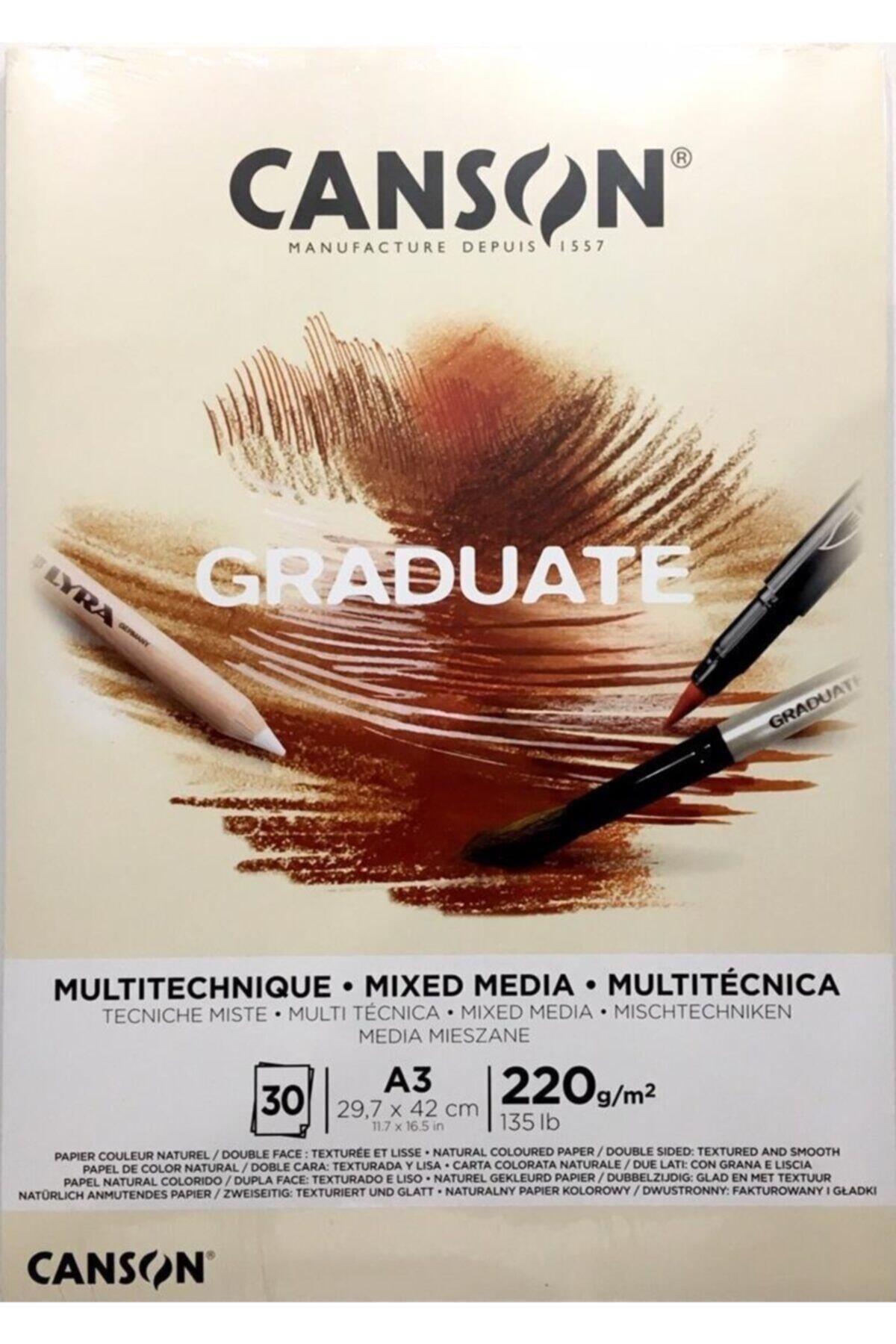 Canson Çizim Bloğu Graduate Mıx Medıa Natural 30 SY A3 220 GR