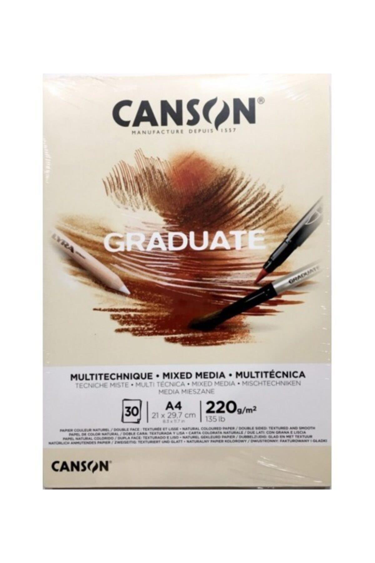 Canson Çizim Bloğu Graduate Mıx Medıa Natural 30 SY A4 220 GR