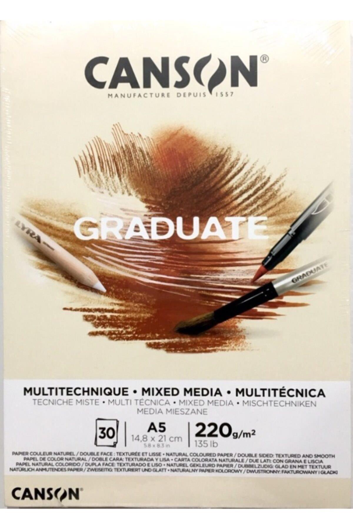 Canson Çizim Bloğu Graduate Mıx Medıa Natural 30 SY A5 220 GR