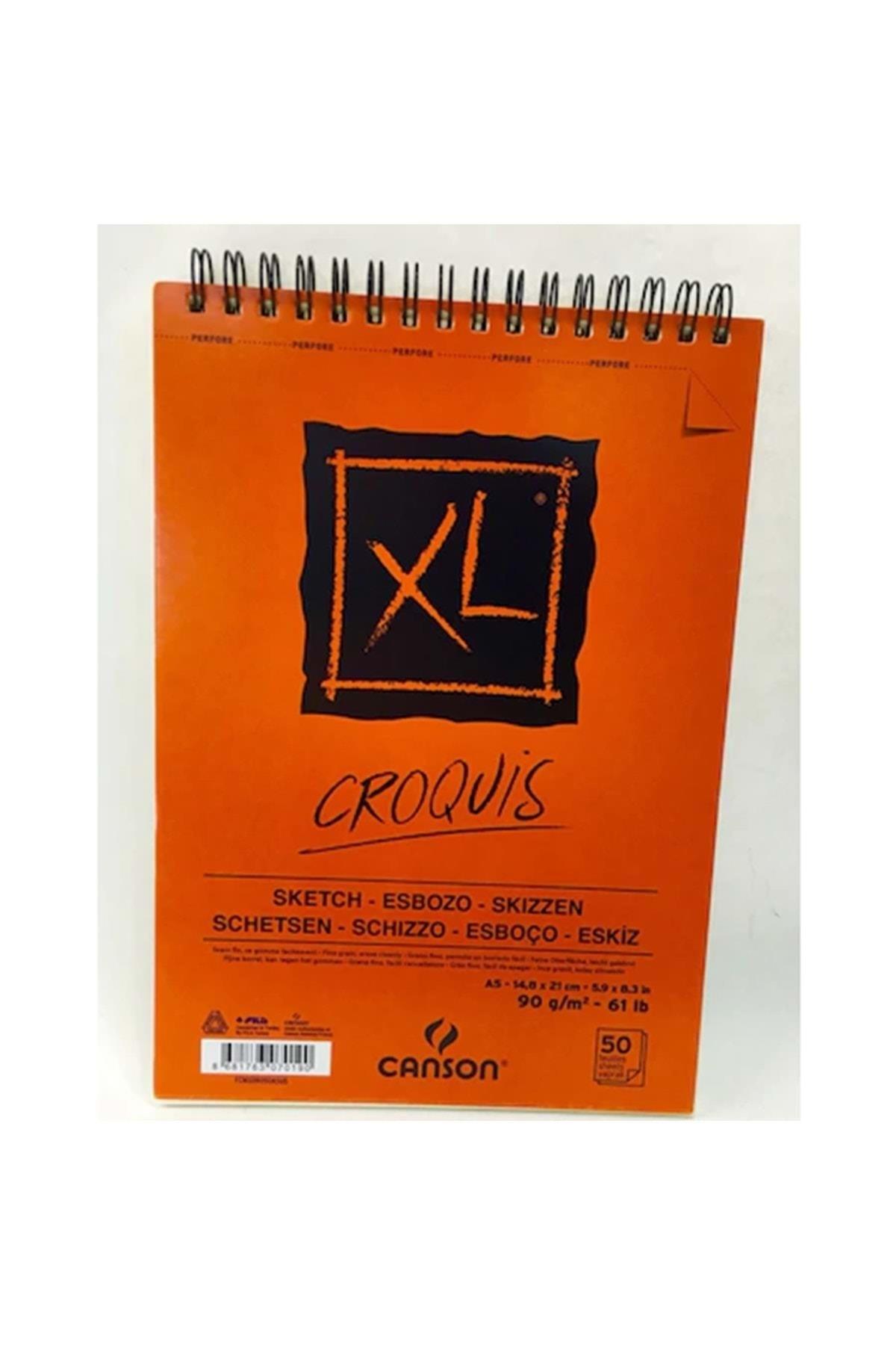 Canson Croquıs XL Eskiz 90 Gram Üsten Spiralli A5 50 Yaprak