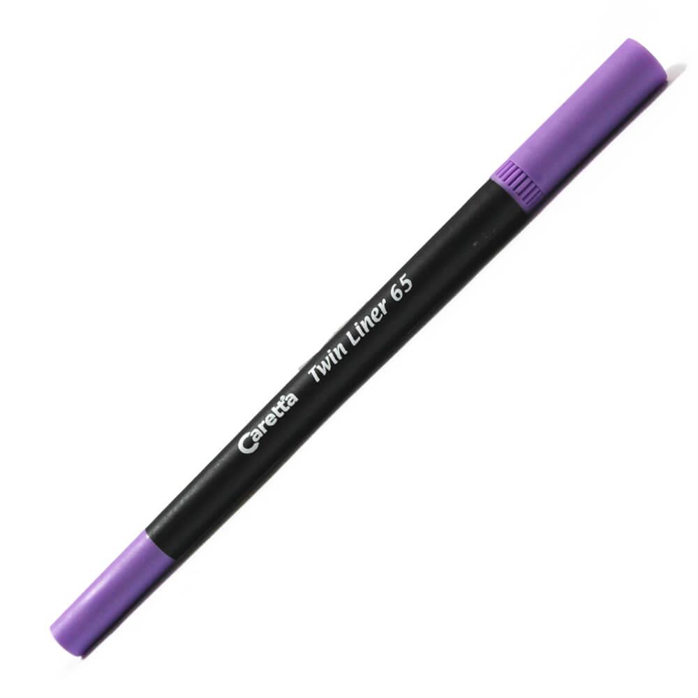 Caretta Twinliner Çift Uçlu Keçeli Kalem 0.4 MM-1.0 MM Mor (10 Lu Paket)