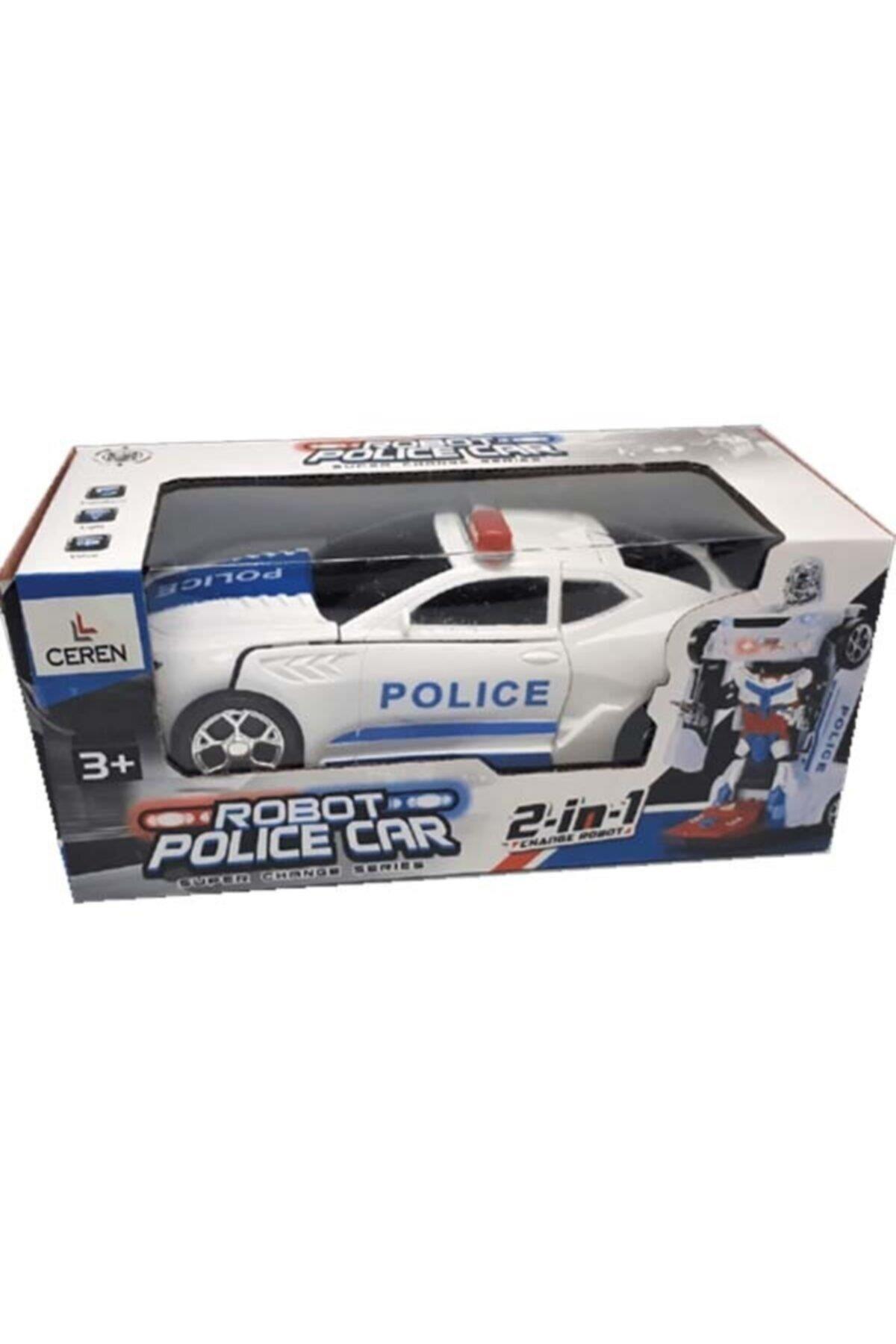 Ceren C-Toy Sesli Işıklı Robota Dönüşen Çarp Dön Polis Arabası