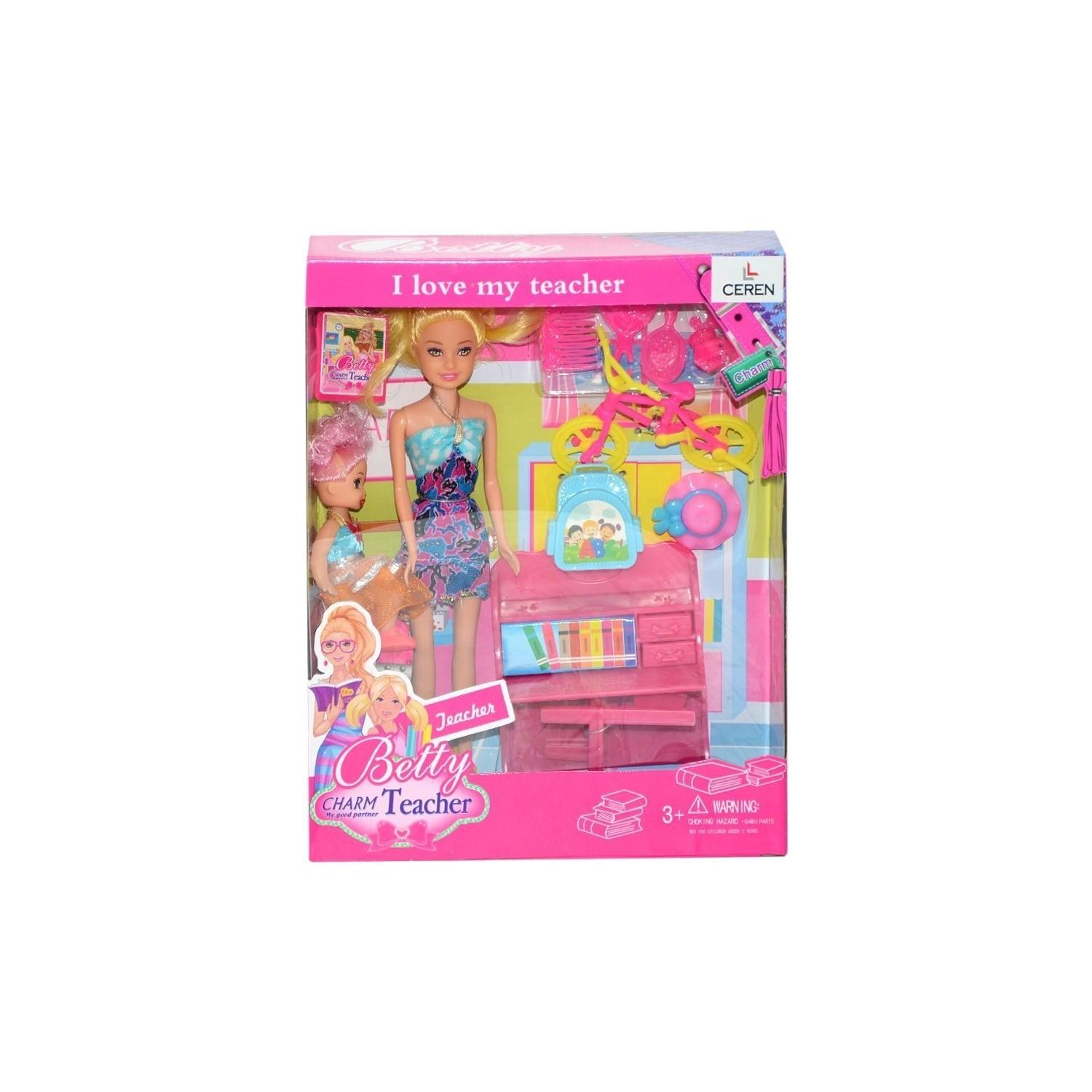 Ctoy Betty Öğretmen Bebek ve Oyun Seti (Karışık Model 1 Adet)