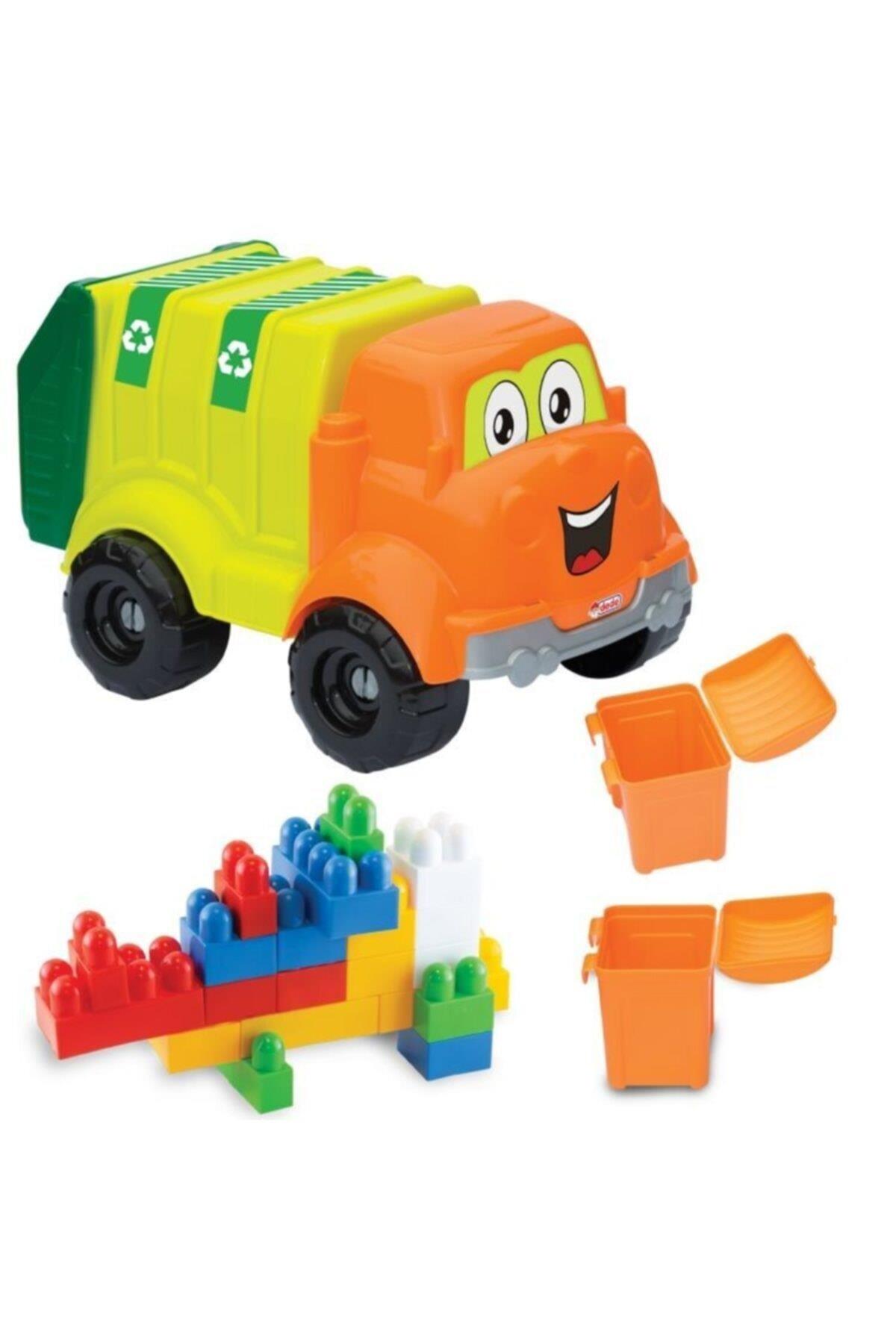 Dede Toys Oyuncak Büyük Çöp Kamyonum Bloklu 30 Parça 38 Cm