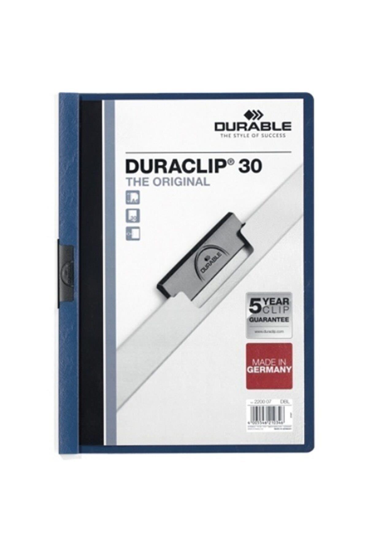 Durable Sıkıştırmalı Dosya DuraClip Ortadan Klipsli 30 Sayfa A4 Lacivert