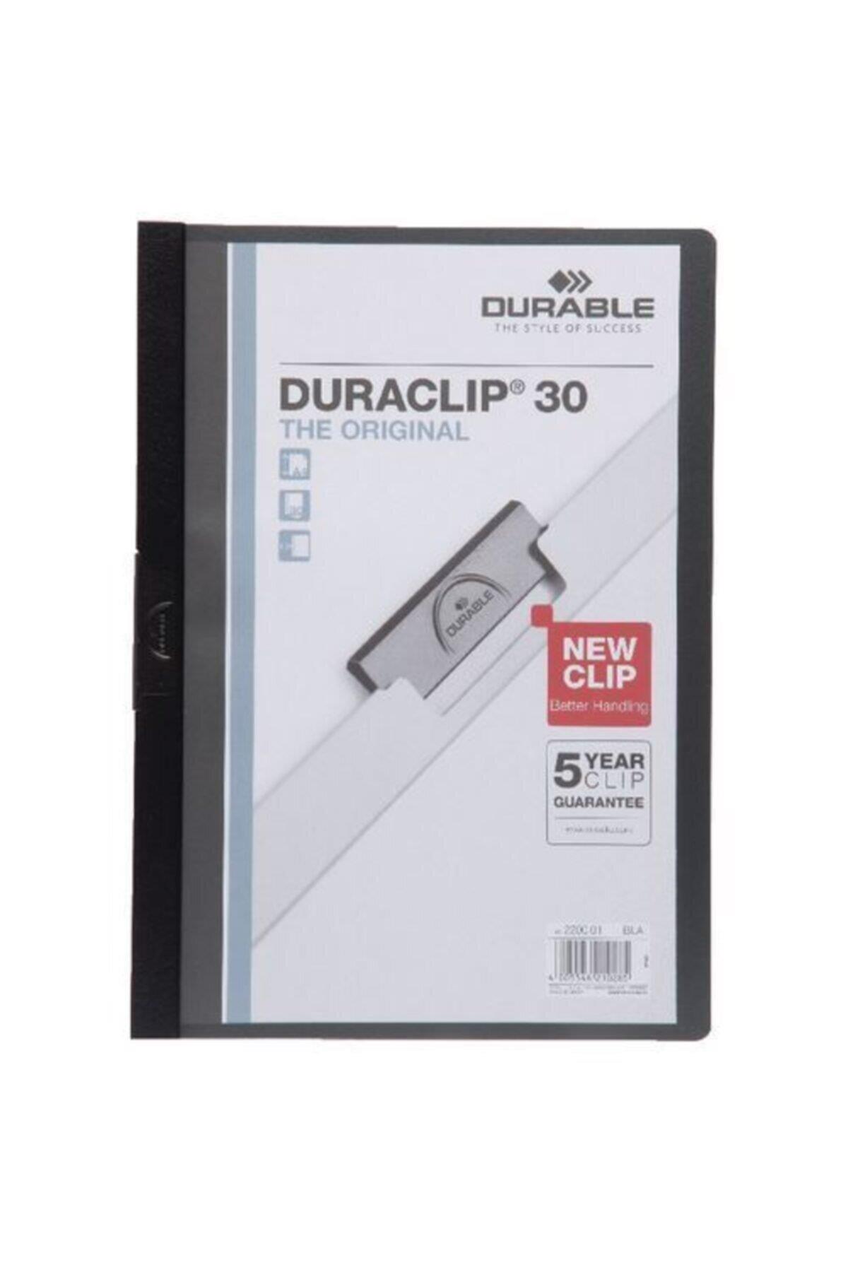 Durable Sıkıştırmalı Dosya DuraClip Ortadan Klipsli 30 Sayfa A4 Siyah (25 Li Paket)