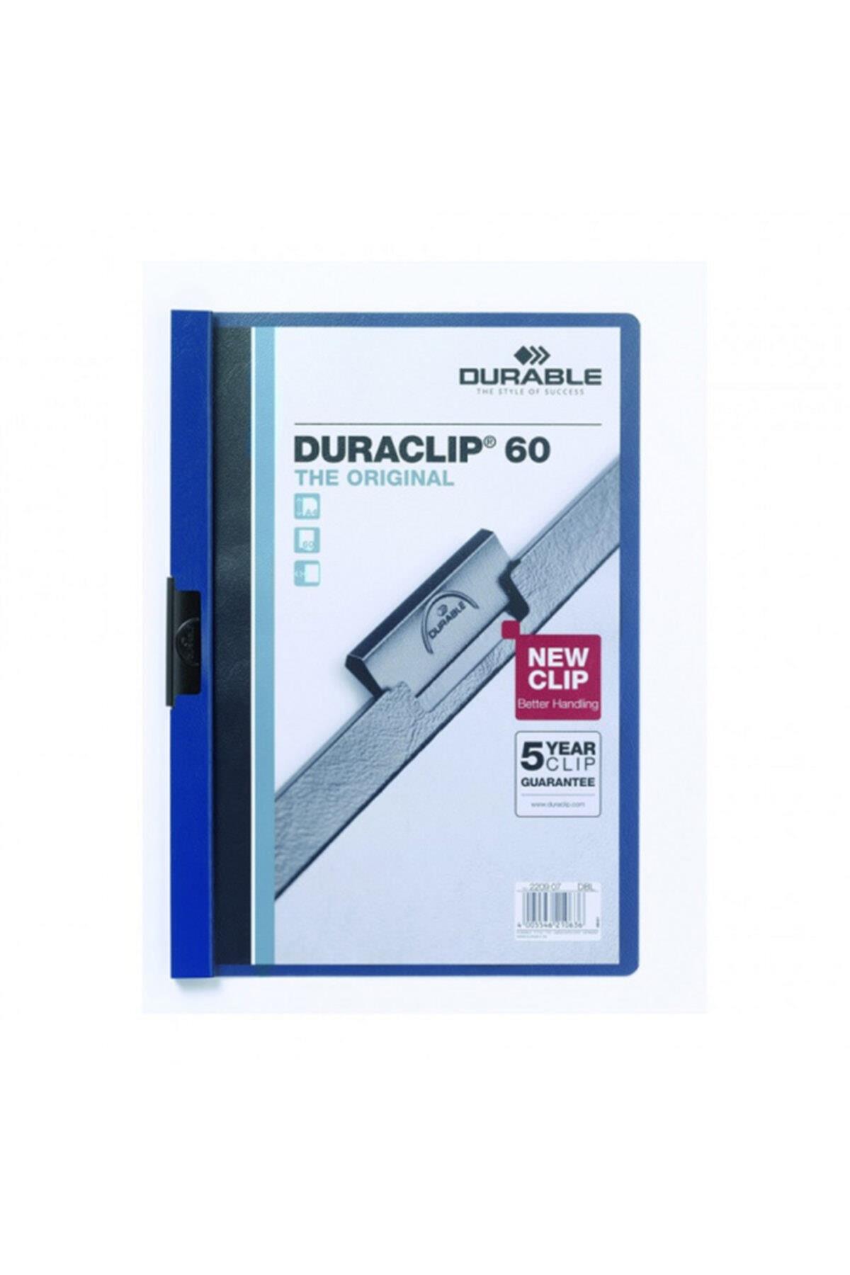Durable Sıkıştırmalı Dosya DuraClip Ortadan Klipsli 60 Sayfa A4 Lacivert (25 Li Paket)