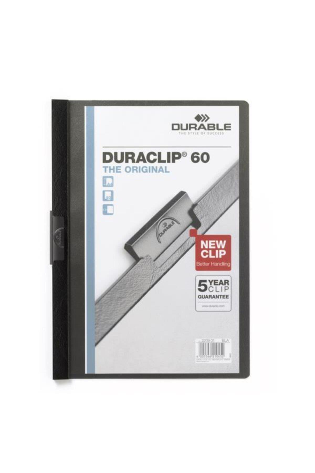 Durable Sıkıştırmalı Dosya DuraClip Ortadan Klipsli 60 Sayfa A4 Siyah 2209