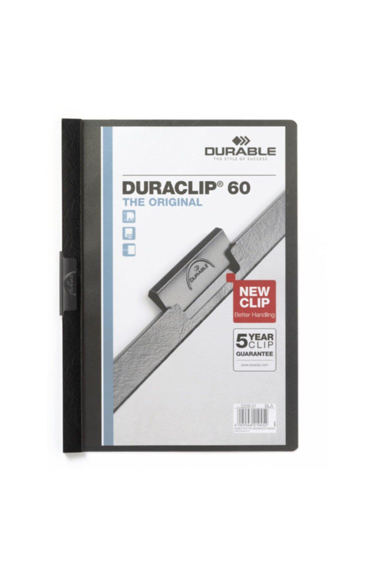 Durable Sıkıştırmalı Dosya DuraClip Ortadan Klipsli 60 Sayfa A4 Siyah (25 Li Paket)