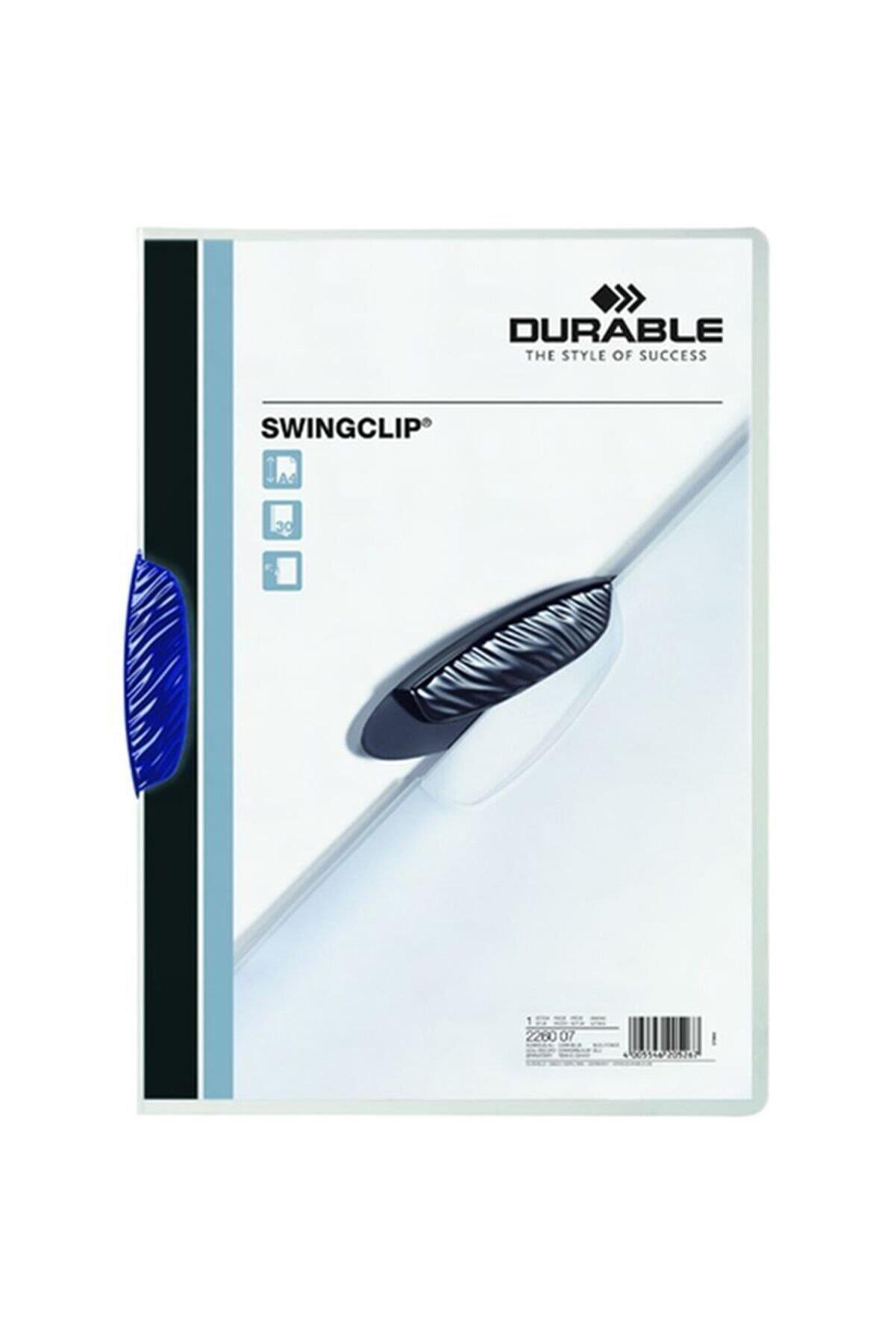 Durable Sıkıştırmalı Dosya SwingClip Ortadan Klipsli 30 Sayfa A4 Lacivert (25 Li Paket)