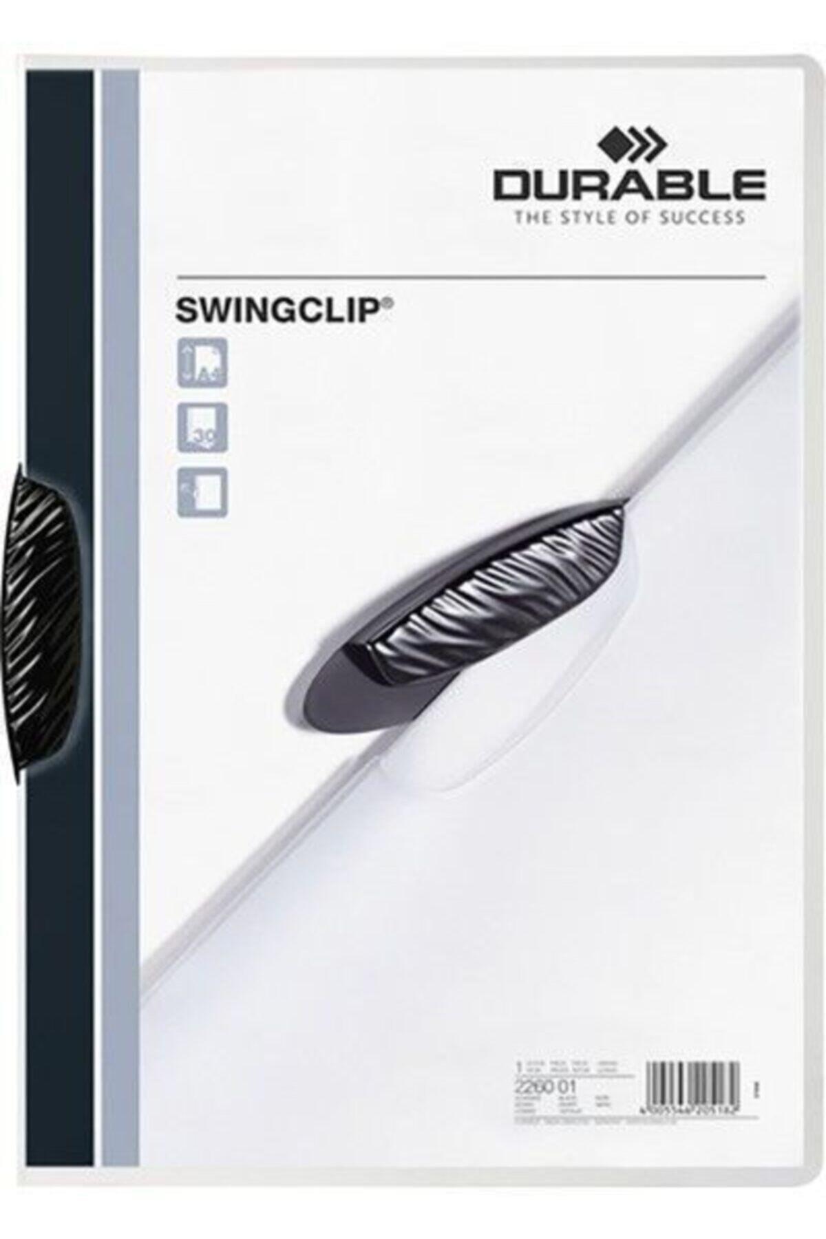 Durable Sıkıştırmalı Dosya SwingClip Ortadan Klipsli 30 SY A4 Siyah 2260