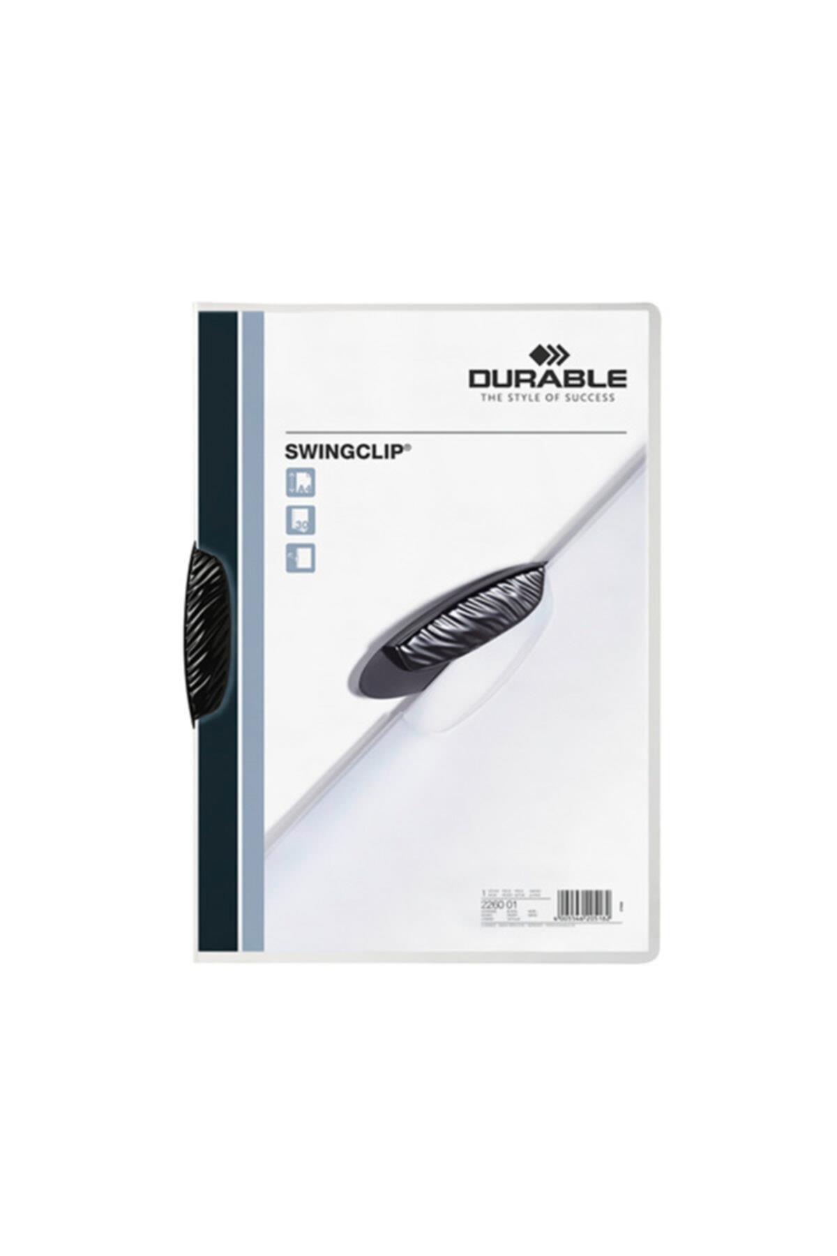 Durable Sıkıştırmalı Dosya SwingClip Ortadan Klipsli 30 Sayfa A4 Siyah (25 Li Paket)