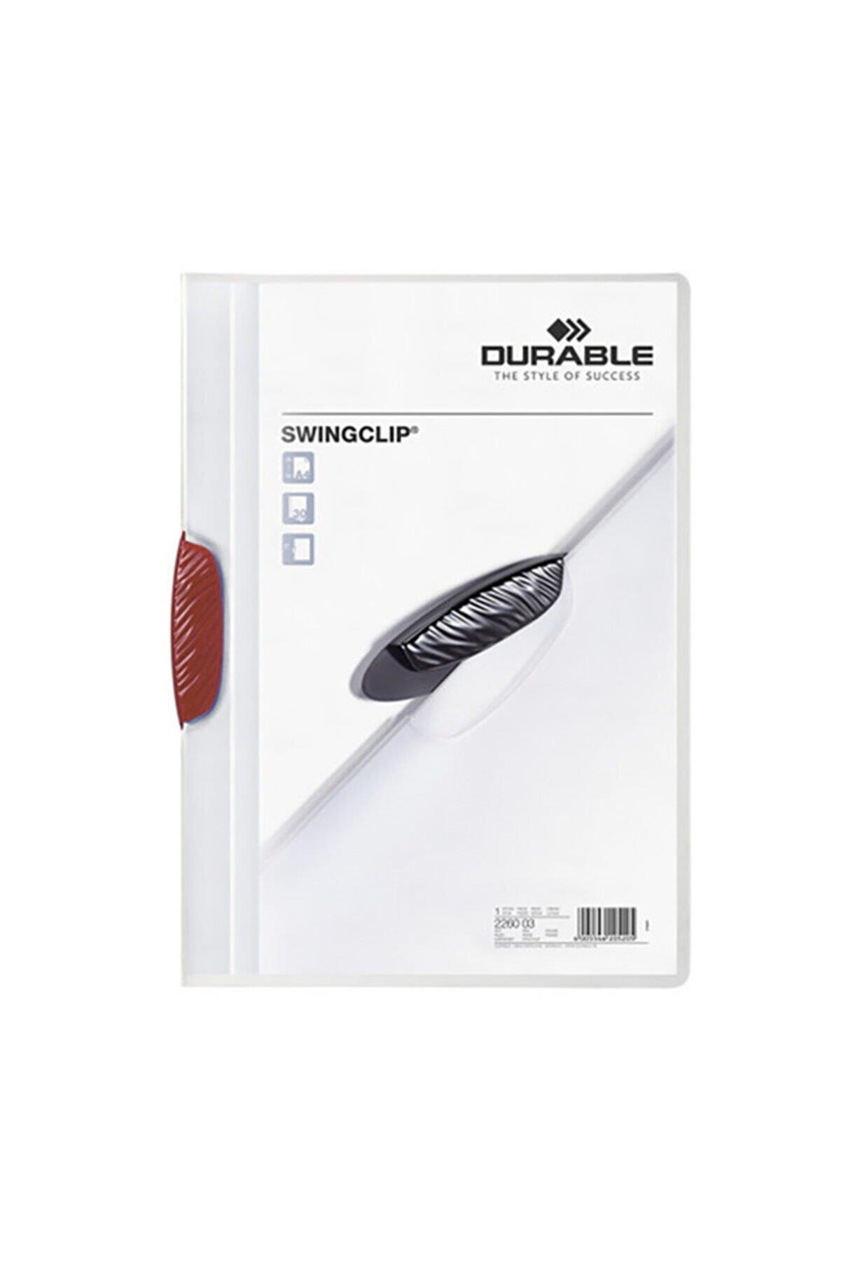 Durable Sıkıştırmalı Dosya SwingClip Ortadan Klipsli 30 Sayfa Kırmızı (25 Li Paket)