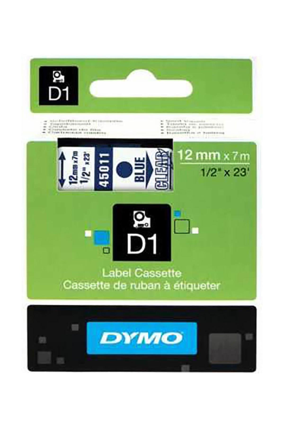 Dymo D1 Şerit 12 Mm x 7 Metre Şeffaf/ Mavi